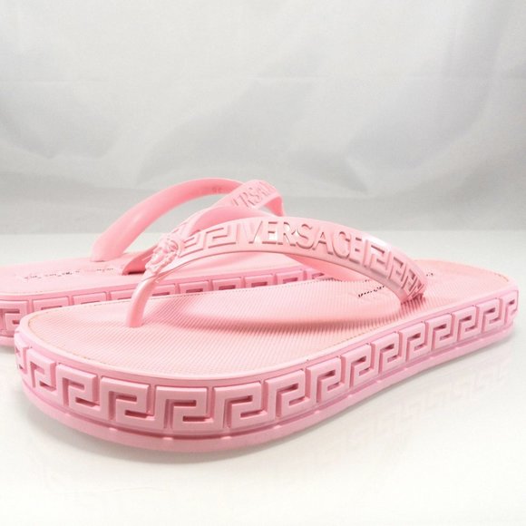NWT$375 Versace Medusa Icon Greek Key Greca Thong Flip Flops Slides 36.5 / 5-5.5 - Picture 7 of 14
